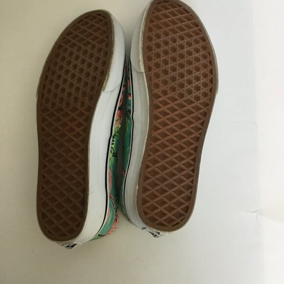 Vans Unisex Oxford Sneakers Canvas Low Top Lace Up Teal with Flamingos M5 W6.5 - Picture 6 of 9